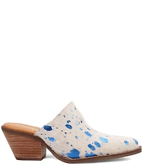 Dingo Cash Cow Metallic Cow Print Calf Hair Western Mules