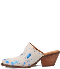 Dingo Cash Cow Metallic Cow Print Calf Hair Western Mules