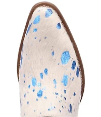 Dingo Cash Cow Metallic Cow Print Calf Hair Western Mules