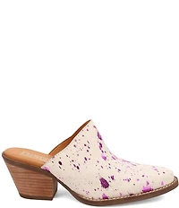 Dingo Cash Cow Metallic Cow Print Calf Hair Western Mules