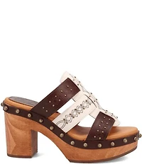 Dingo Chateau Studded Leather Platform Slide Sandals