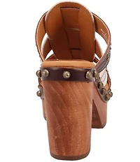 Dingo Chateau Studded Leather Platform Slide Sandals