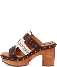 Dingo Chateau Studded Leather Platform Slide Sandals