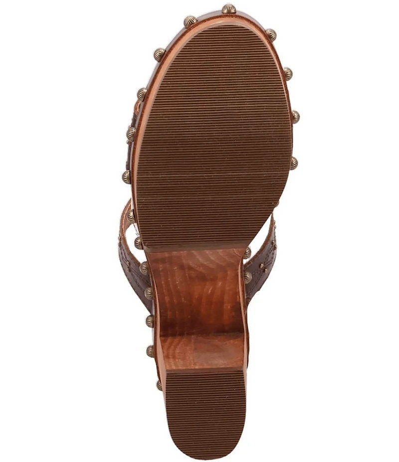 Dingo Chateau Studded Leather Platform Slide Sandals