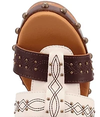 Dingo Chateau Studded Leather Platform Slide Sandals