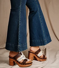 Dingo Chateau Studded Leather Platform Slide Sandals