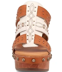 Dingo Chateau Studded Leather Platform Slide Sandals