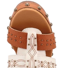 Dingo Chateau Studded Leather Platform Slide Sandals