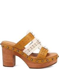 Dingo Chateau Studded Leather Platform Slide Sandals