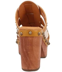 Dingo Chateau Studded Leather Platform Slide Sandals