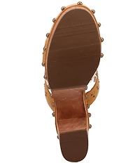 Dingo Chateau Studded Leather Platform Slide Sandals