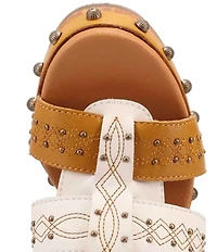 Dingo Chateau Studded Leather Platform Slide Sandals