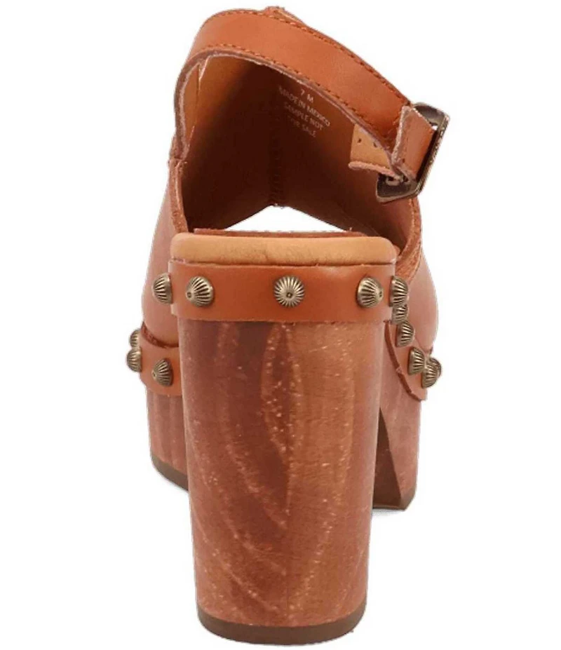 Dingo Clover Leather Studded Slingback Sandals