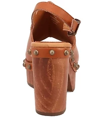 Dingo Clover Leather Studded Slingback Sandals