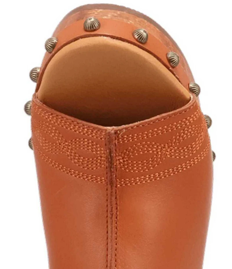 Dingo Clover Leather Studded Slingback Sandals