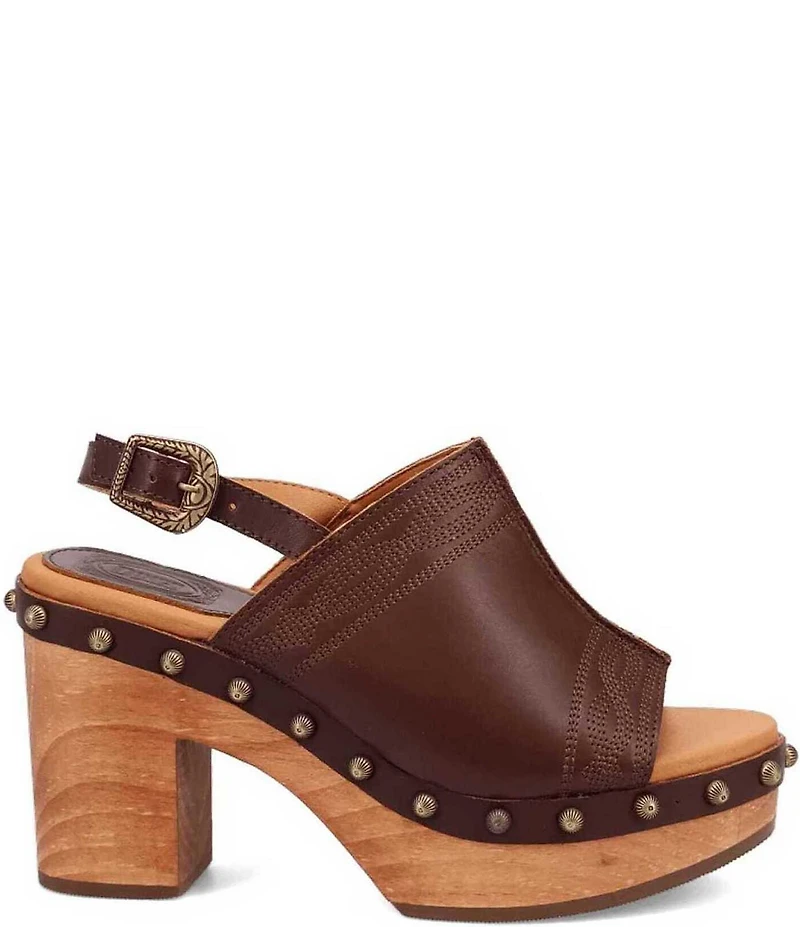 Dingo Clover Leather Studded Slingback Sandals