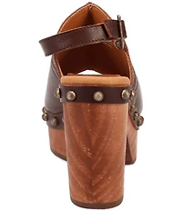 Dingo Clover Leather Studded Slingback Sandals