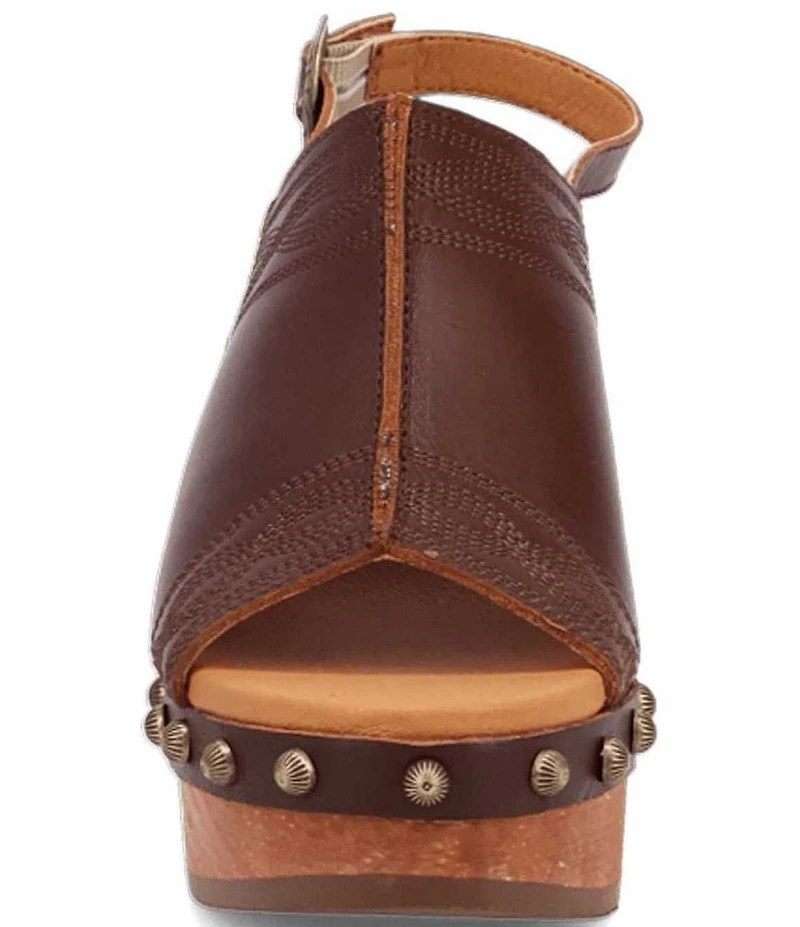 Dingo Clover Leather Studded Slingback Sandals