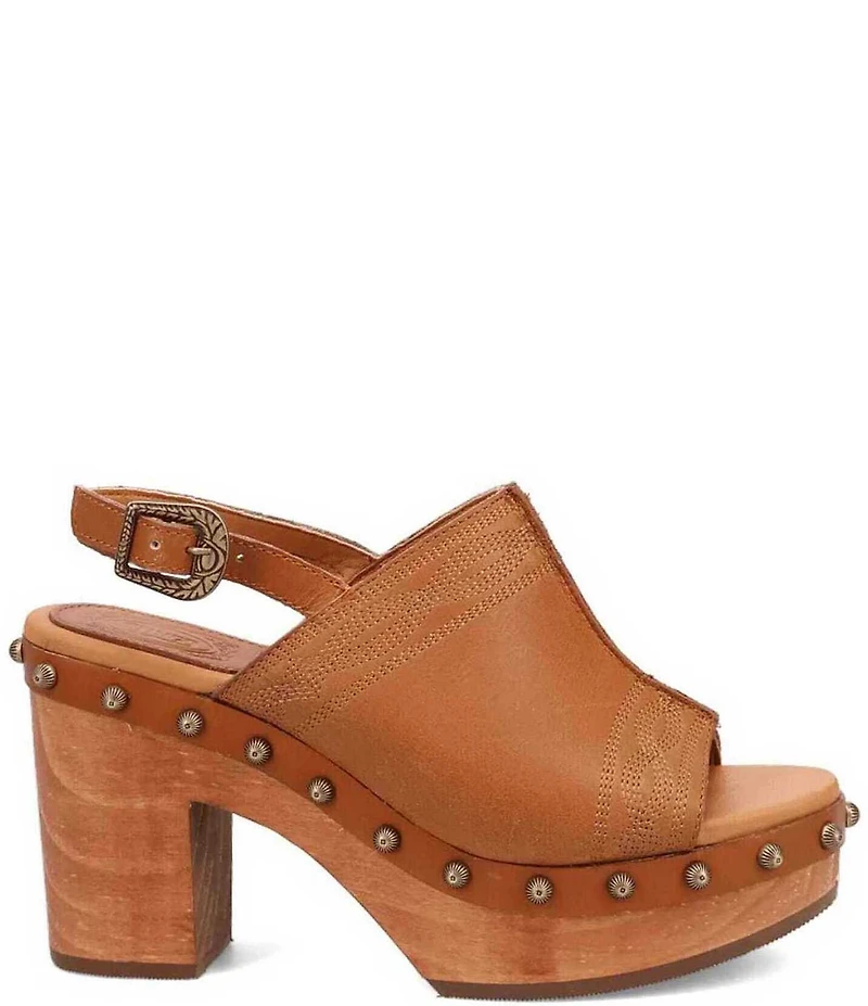 Dingo Clover Leather Studded Slingback Sandals