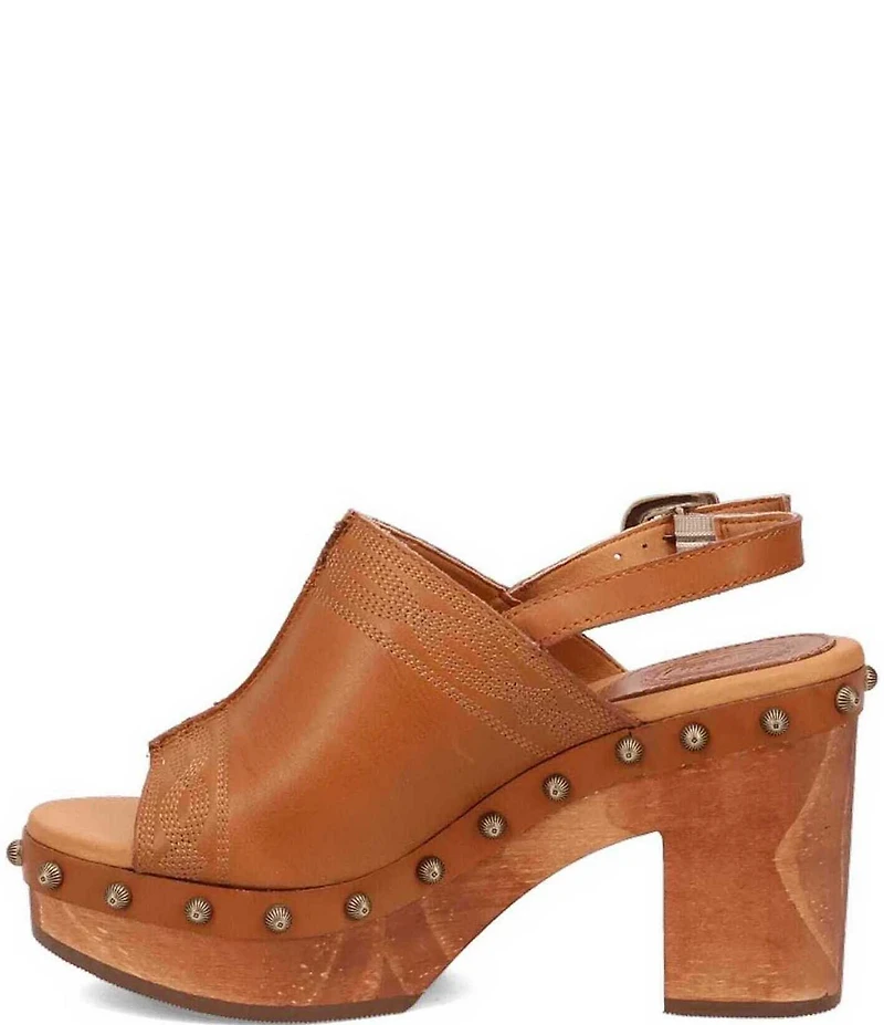 Dingo Clover Leather Studded Slingback Sandals