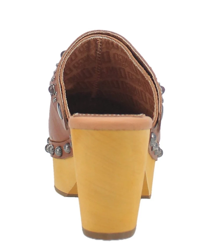 Dingo Deadwood Leather Studded Platform Clogs
