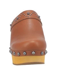 Dingo Deadwood Leather Studded Platform Clogs