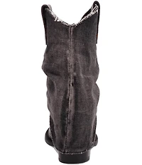 Dingo Denim Dream Snake Print Leather Denim Cuff Western Booties