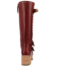 Dingo Fillmore Leather Studded Buckle Straps Tall Boots