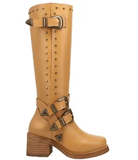 Dingo Fillmore Leather Studded Buckle Straps Tall Boots