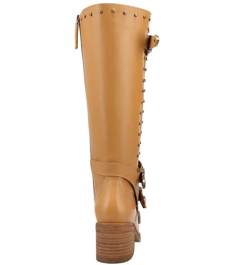 Dingo Fillmore Leather Studded Buckle Straps Tall Boots