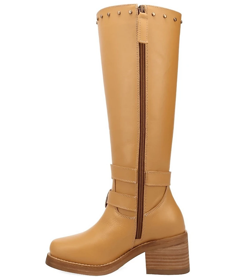 Dingo Fillmore Leather Studded Buckle Straps Tall Boots