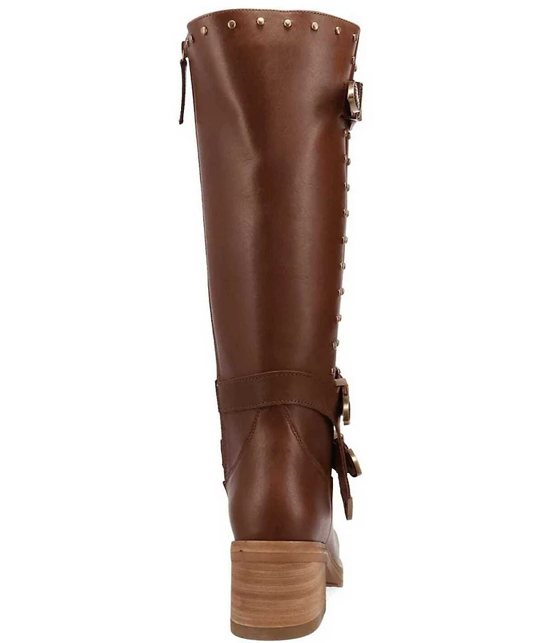 Dingo Fillmore Leather Studded Buckle Straps Tall Boots