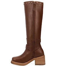 Dingo Fillmore Leather Studded Buckle Straps Tall Boots