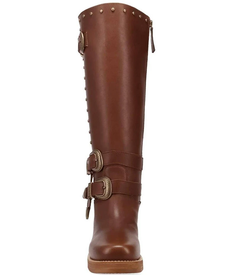 Dingo Fillmore Leather Studded Buckle Straps Tall Boots