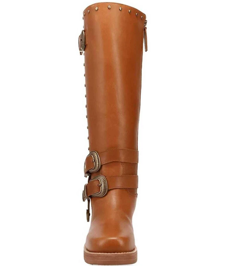 Dingo Fillmore Leather Studded Buckle Straps Tall Boots