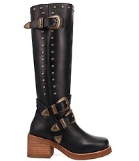 Dingo Fillmore Leather Studded Buckle Straps Tall Boots