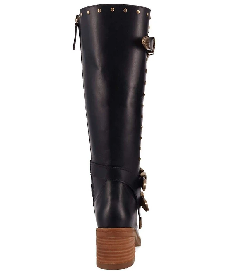 Dingo Fillmore Leather Studded Buckle Straps Tall Boots