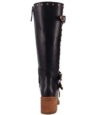 Dingo Fillmore Leather Studded Buckle Straps Tall Boots