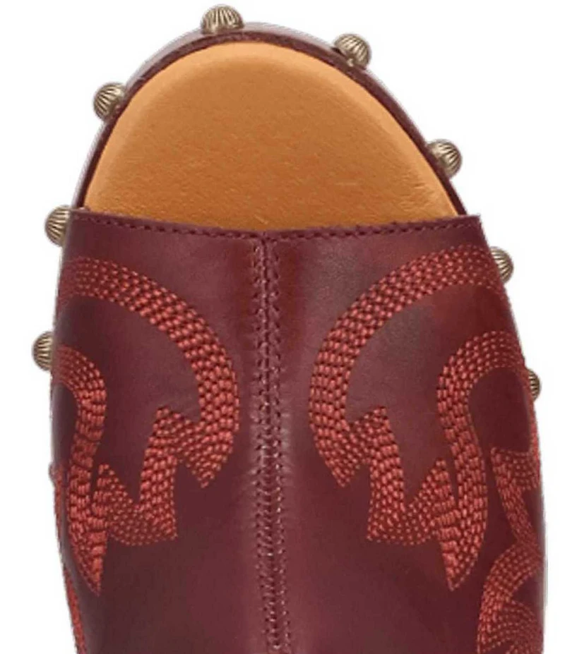 Dingo Free Spirit Leather Studded Platform Slide Sandals