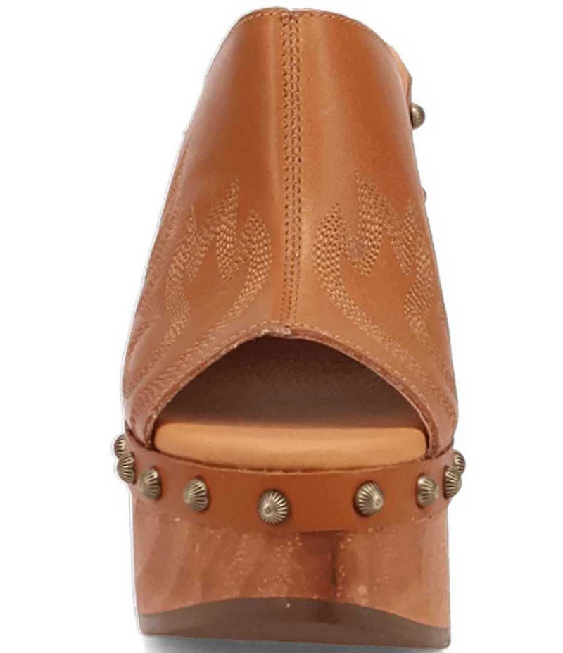 Dingo Free Spirit Leather Studded Platform Slide Sandals