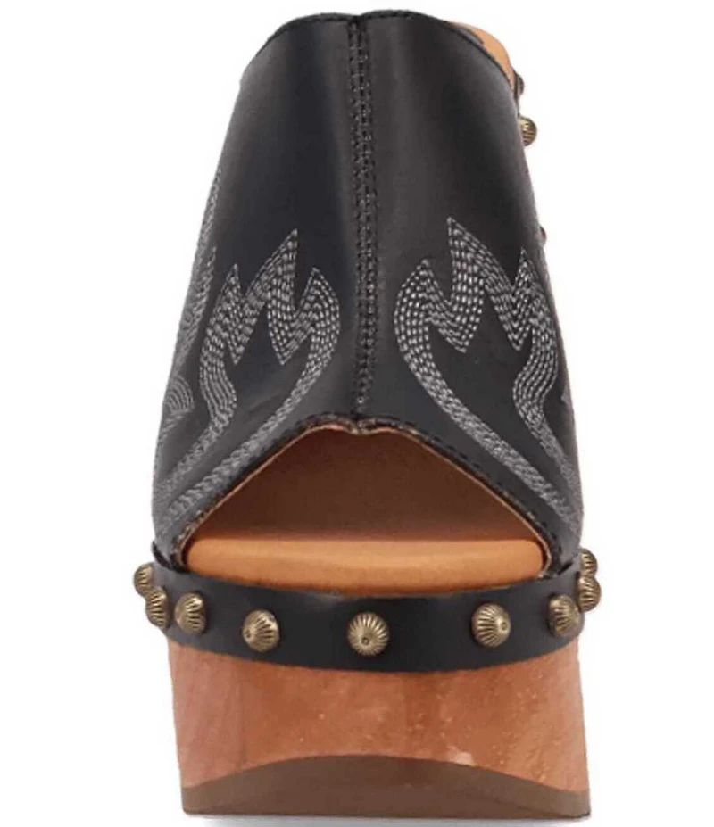 Dingo Free Spirit Leather Studded Platform Slide Sandals