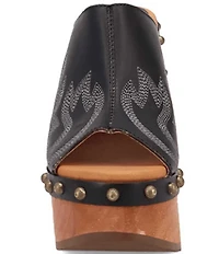 Dingo Free Spirit Leather Studded Platform Slide Sandals