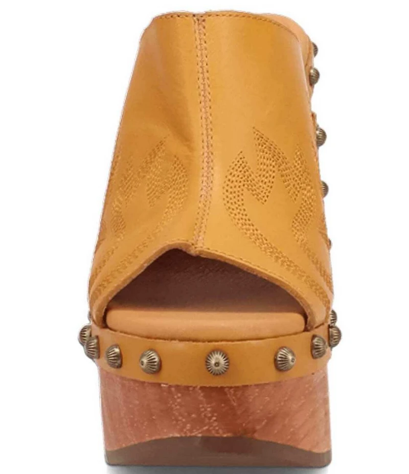 Dingo Free Spirit Leather Studded Platform Slide Sandals