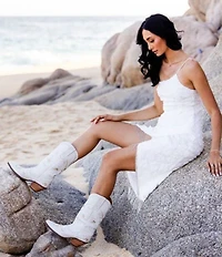 Dingo Full Bloom Floral Embroidered Leather Western Tall Boots