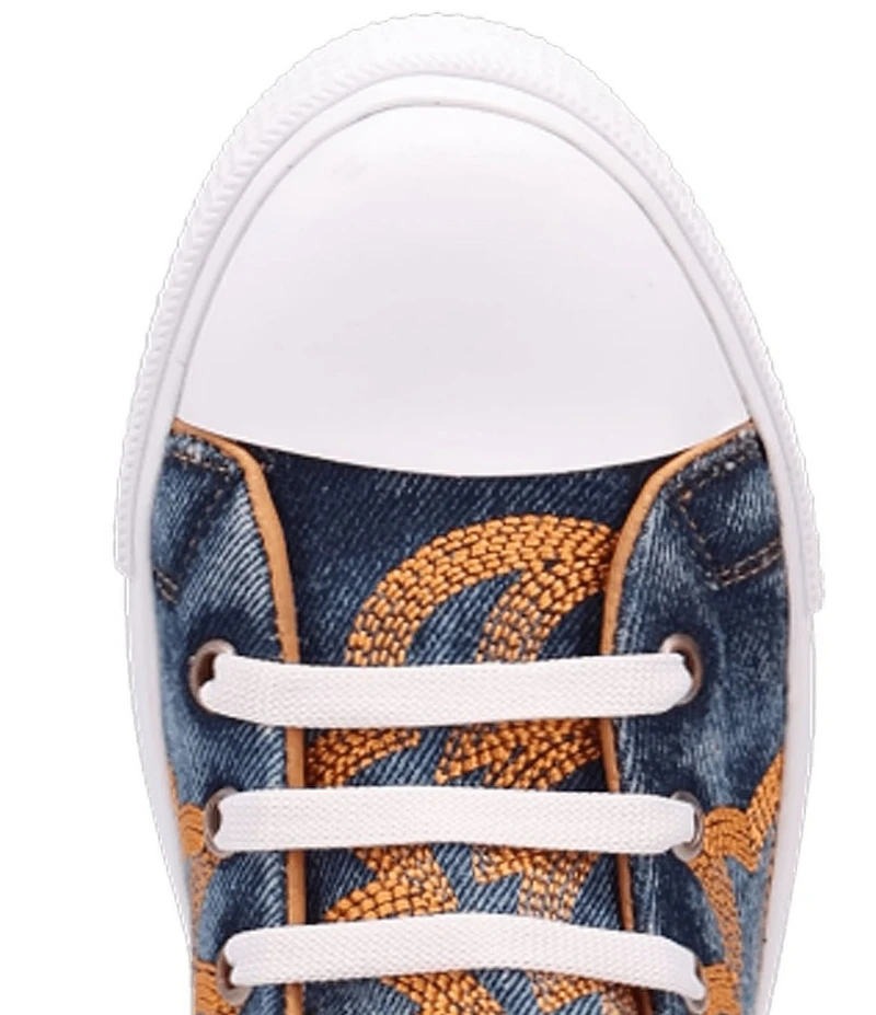 Dingo Game Day Denim Western Stitched High-Top Sneakers