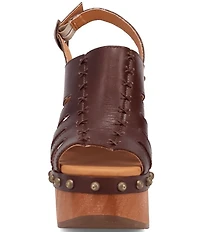 Dingo Gema Leather Studded Slingback Platform Sandals