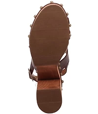 Dingo Gema Leather Studded Slingback Platform Sandals