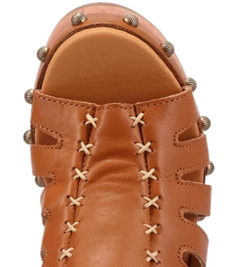 Dingo Gema Leather Studded Slingback Platform Sandals