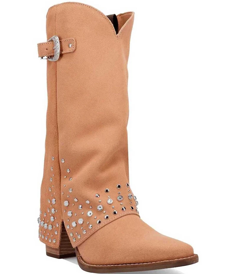 Dingo Howdy Honey Suede Rhinestone Cuff Western Boots