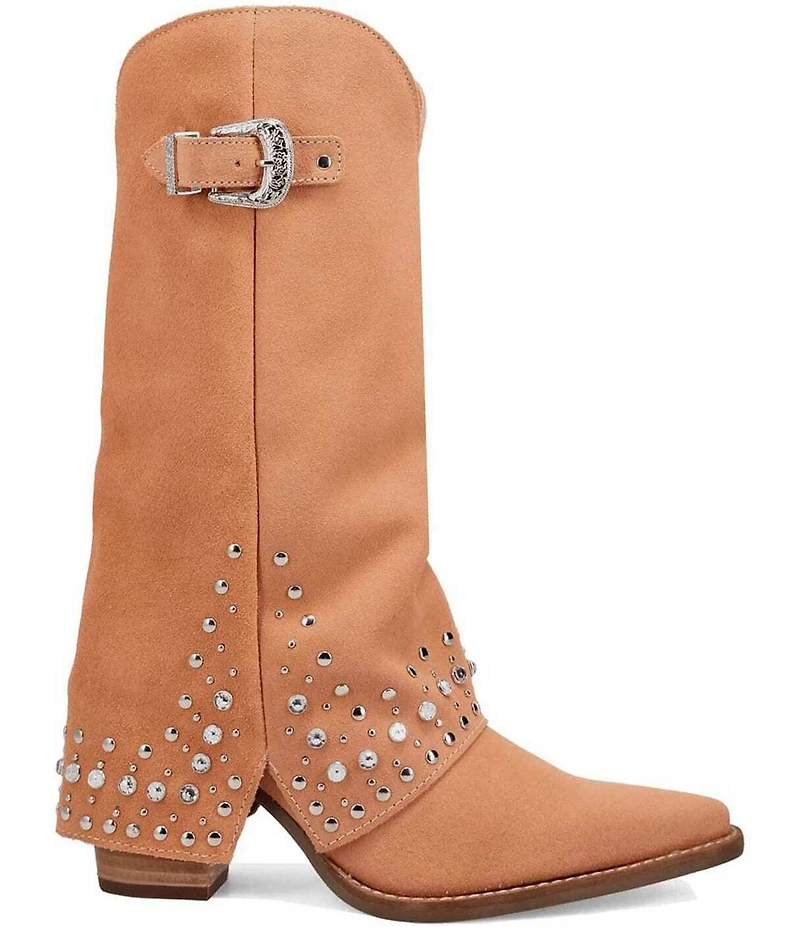 Dingo Howdy Honey Suede Rhinestone Cuff Western Boots